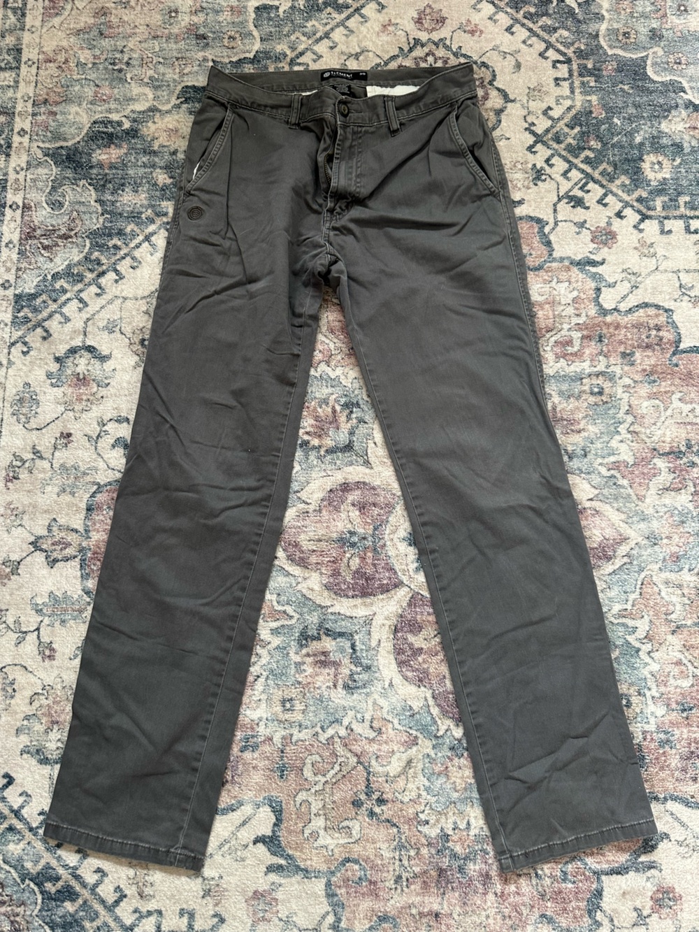 Element Men's Gray Straight-Leg Pants